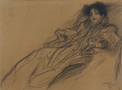 Nuori nainen nojatuolissa tekijältä Gustav Klimt