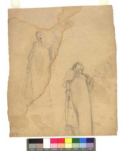 Zwei Studien zu Sängerinnen in Untersicht tekijältä Gustav Klimt