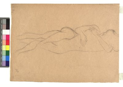 Zwei liegende Akte in Umarmung tekijältä Gustav Klimt