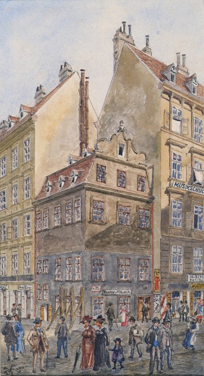 Salzgries Wienissä (Tiefer Grabenin kulma) tekijältä Gustav Korompay