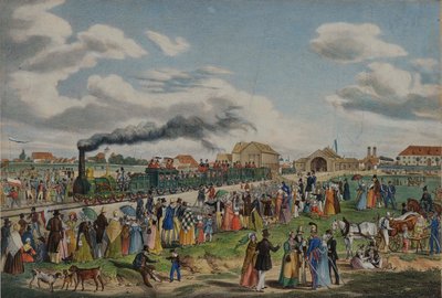 München-Augsburg-rautatien avaaminen 1. syyskuuta 1839 1839. tekijältä Gustav Kraus