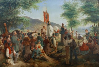 Pyhiinvaellus Pyhälle kalliolle Trierissä 1844 tekijältä Gustav Lasinsky