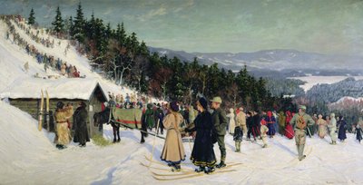 Hiihtokilpailu Fjelkenhillissä tekijältä Gustav Wentzel