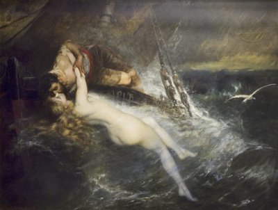 Sireenin suudelma (öljy kankaalle) tekijältä Gustav Wertheimer