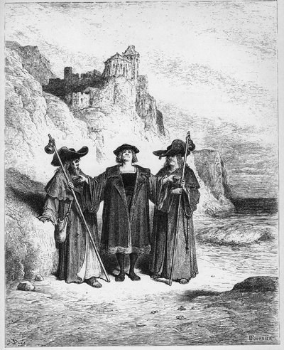 Oosteri ja asianosaiset - Oosteri ja asianosaiset - Jean de La Fontainen (Lafontaine) (1621-95) "Fablesista" - kaiverrus Gustave Doren (1832-83) mukaan - Yksityinen kokoelma tekijältä Gustave (after) Dore