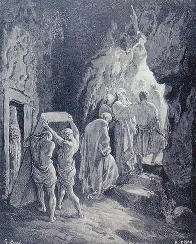 Saaran hautaus, kaiverrus Heliodore Joseph Pisan (1822-90) n. 1868 (kaiverrus) tekijältä Gustave (after) Dore