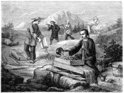 Kiinalaiset kaivostyöläiset, Kalifornia, 1800-luku. tekijältä Gustave Adolphe Chassevent Bacques