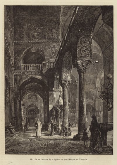 Venetsian Pyhän Markuksen basilikan sisustus tekijältä Gustave Bauernfeind