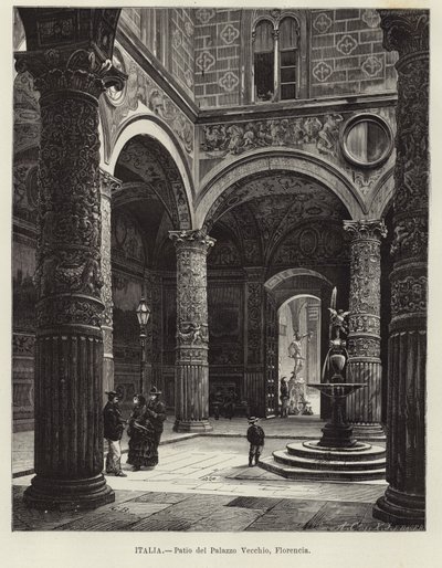 Italia - Palazzo Vecchion sisäpiha, Firenze tekijältä Gustave Bauernfeind