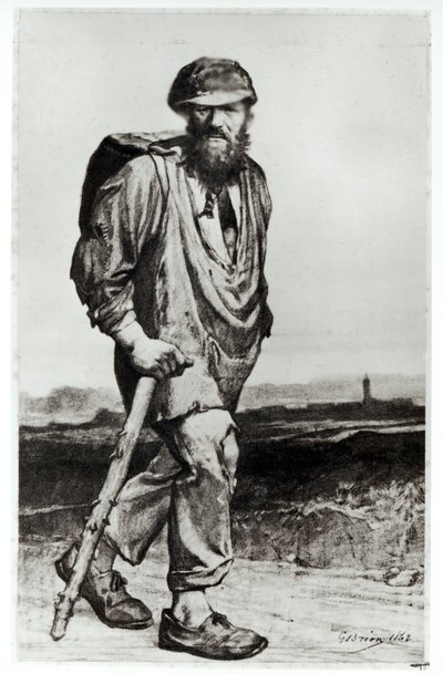 Jean Valjean, kuvitus Victor Hugon (1802-85) Les Miserables -teoksesta 1862 tekijältä Gustave Brion