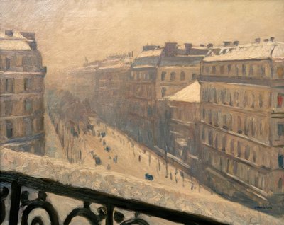Boulevard Haussmann, lumisade tekijältä Gustave Caillebotte