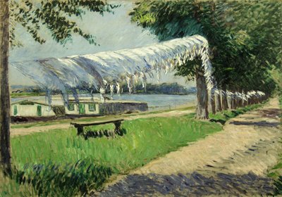 Pyykin kuivaaminen Seinen rannalla, Petit Gennevilliersissä tekijältä Gustave Caillebotte