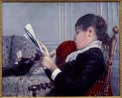 Sisustus, lukija Gustave Caillebotten (1848-1894) maalaus 1880 Su. 0,75x0,6 m Yksityinen kokoelma tekijältä Gustave Caillebotte