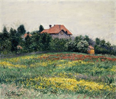 Normandian maaseutu; Maisema Normandiassa, 1884 tekijältä Gustave Caillebotte