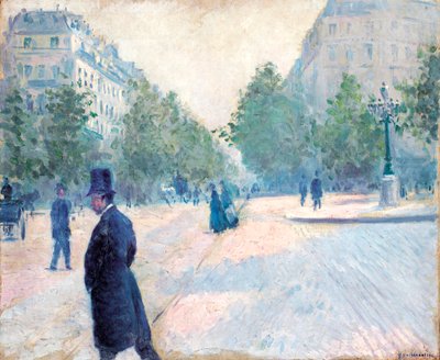 Place Saint Augustin, Misty Weather, 1878 tekijältä Gustave Caillebotte