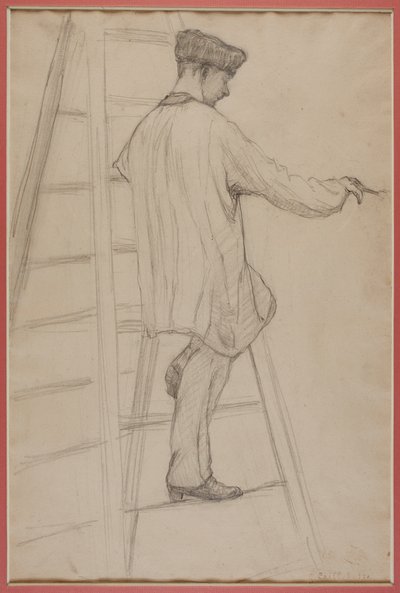 Maalareille tarkoitettu tutkimus: Mies tikkailla tekijältä Gustave Caillebotte