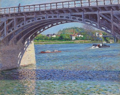 Argenteuil-silta ja Seine; Argenteuil-silta ja Seine, noin 1883 tekijältä Gustave Caillebotte