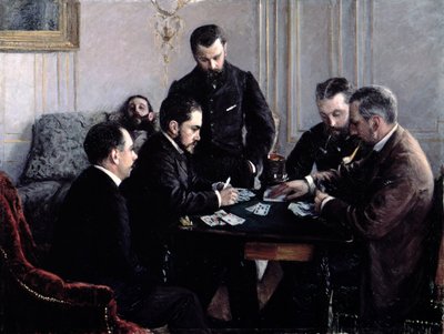 Bezique-peli, 1881 tekijältä Gustave Caillebotte