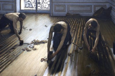 The Floor Scrapers - osa maalauksesta. tekijältä Gustave Caillebotte