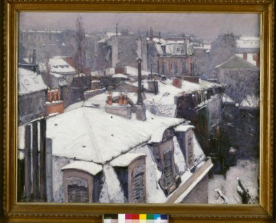 Vue de toits (Effet de neige), dit Toits sous la neige tekijältä Gustave Caillebotte