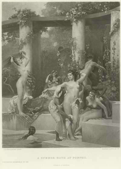 Kesäkylpy Pompejissa (syväpaino) tekijältä Gustave Clarence Rodolphe Boulanger
