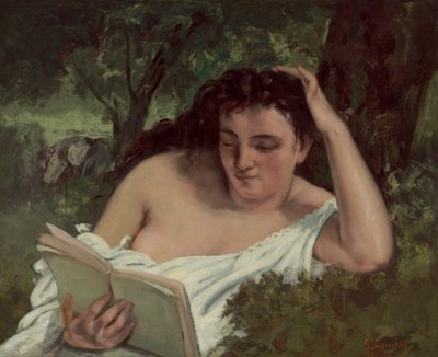 Nuori nainen lukemassa, n. 18661868. tekijältä Gustave Courbet