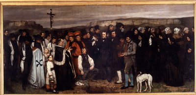 Hautajaiset Ornansissa. Gustave Courbetin (1819-1877) maalaus tekijältä Gustave Courbet
