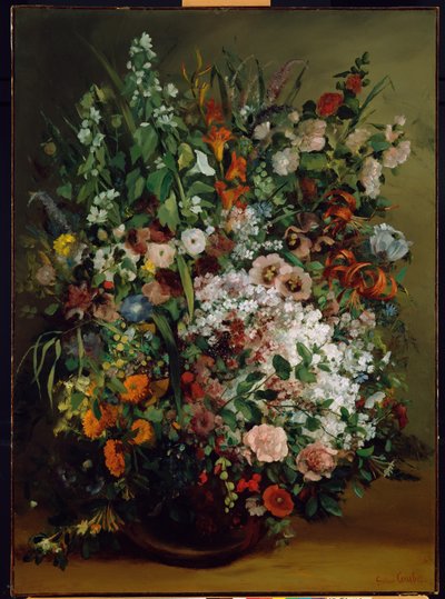 Kukkakimppu maljakossa tekijältä Gustave Courbet