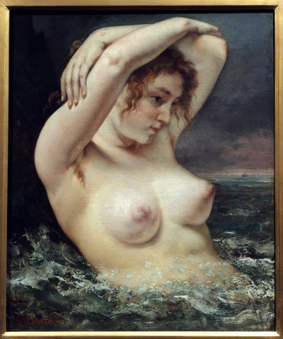 Nainen aallolla tekijältä Gustave Courbet