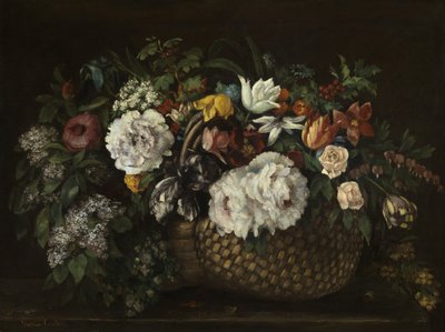 Kukat korissa tekijältä Gustave Courbet
