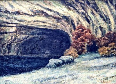 Lumipeitteinen Loue-luola tekijältä Gustave Courbet