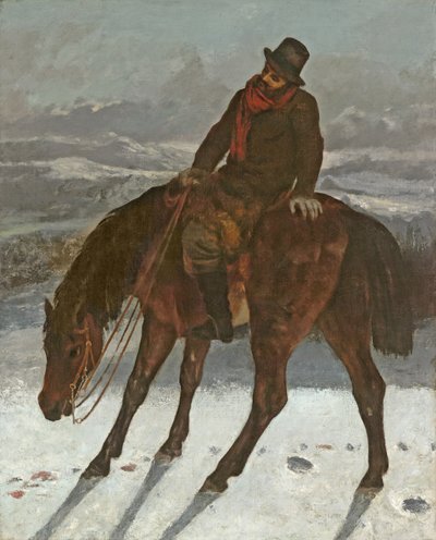 Hunter on Horseback, noin 1864 tekijältä Gustave Courbet