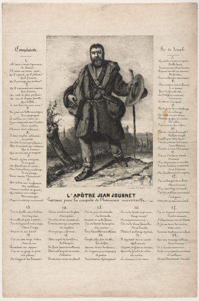 Jean Journet lähdössä valloittamaan yleisen harmonian, 1850. tekijältä Gustave Courbet