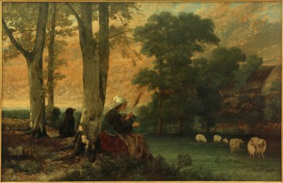 La Bergère (La Fileuse Bretonne) tekijältä Gustave Courbet