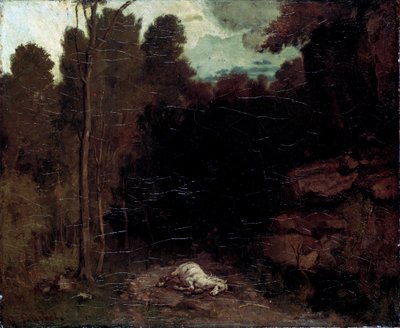 Maisema kuolleen hevosen kanssa, 1850-luku. tekijältä Gustave Courbet