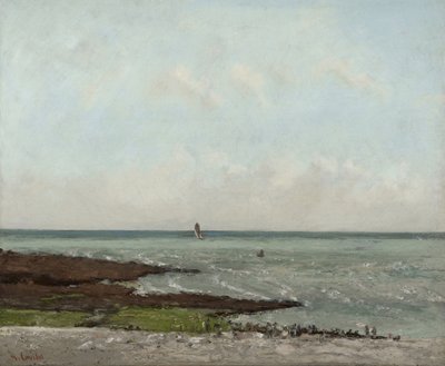 Pesumiehet Low Tidessa, Étretatissa, 1866 tai 1869 tekijältä Gustave Courbet