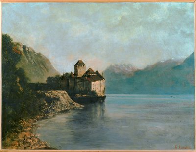 Le Château de Chillon - Chillonin linna (kangas) tekijältä Gustave Courbet