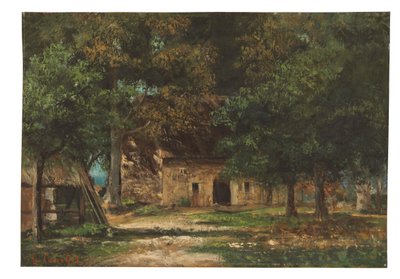 Äiti Toutainin puutarha Honfleurissa, n. 1859-61 tekijältä Gustave Courbet