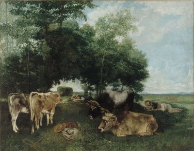 Päiväunet Haying-kauden aikana, Doubs Mountains tekijältä Gustave Courbet