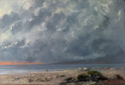""Scene de plage"" (rantakohtaus) Peinture de Gustave Courbet (1819-1877) - 1874 - Öljy kankaalle Koko 38x55,5 cm National Gallery, London tekijältä Gustave Courbet