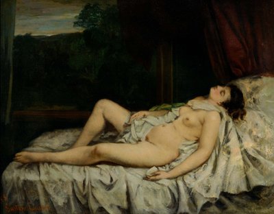 Nukkuva alaston tekijältä Gustave Courbet