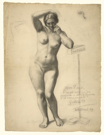 Seisova nainen alasti tekijältä Gustave Courbet