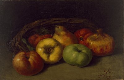 Asetelma omenoiden, päärynöiden ja granaattiomenoiden kanssa tekijältä Gustave Courbet