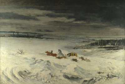 Diligence in the Snow, 1860 tekijältä Gustave Courbet