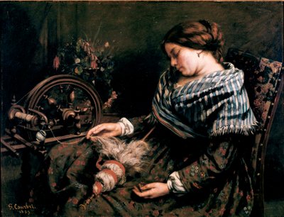 Gustave Courbetin (1819-1877) Nukkuva pyörän maalaus 1853 Dim. 91x115 cm Montpellier, Musee Fabre tekijältä Gustave Courbet