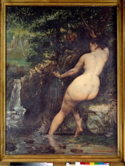 Lähde tai uimari lähteellä Gustave Courbetin maalaus (1819-1877) 1868 Su. 1,28x0,97 m Pariisi, musee d