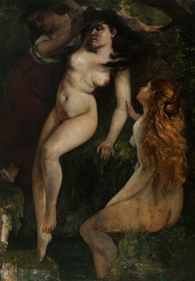 Kolme uimaria tekijältä Gustave Courbet