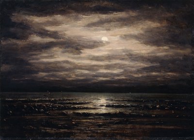 Hämärä Leman-järvellä Bon Portissa, 1876 tekijältä Gustave Courbet