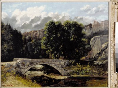 Näkymä Saint Sulpicen sillalle Fleurierissa, Sveitsissä (öljy kankaalle tekijältä Gustave Courbet