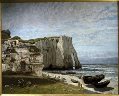 Näkymä Etretatin kallioille myrskyn jälkeen, Normandia tekijältä Gustave Courbet